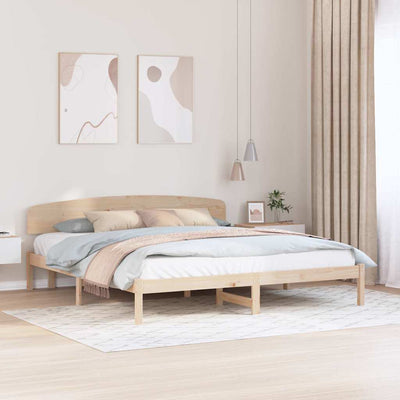 Sängyn runko päätyllä Ruskea 200 x 200 cm Täysi Mänty
