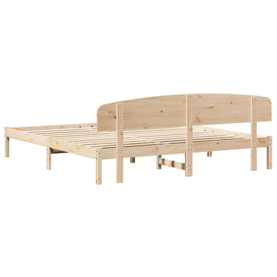 Sängyn runko päätyllä Ruskea 200 x 200 cm Täysi Mänty