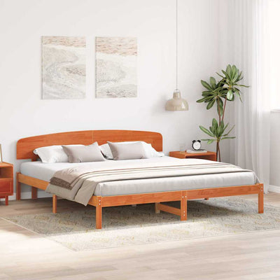 Sängyn runko päätyllä Ruskea 200 x 200 cm Täysi Mänty