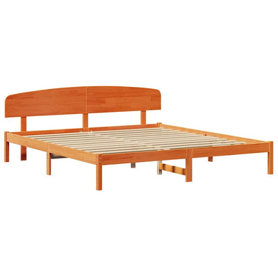 Sängyn runko päätyllä Ruskea 200 x 200 cm Täysi Mänty