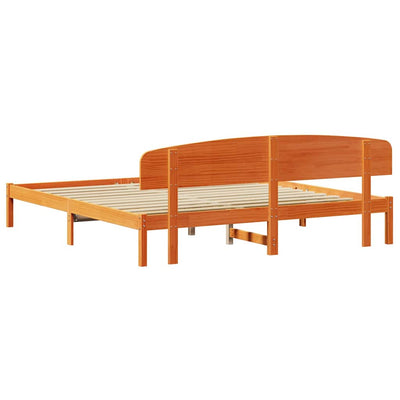 Sängyn runko päätyllä Ruskea 200 x 200 cm Täysi Mänty