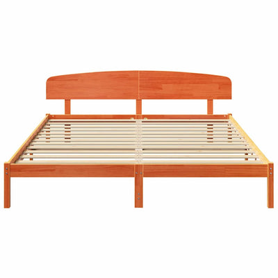 Sängyn runko päätyllä Ruskea 200 x 200 cm Täysi Mänty