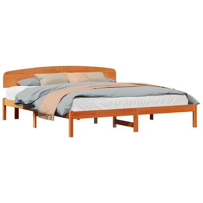 Sängyn runko päätyllä Ruskea 6FT Super King Size Täysi Mänty