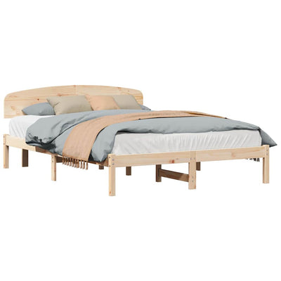Sängyn runko päätyllä Ruskea 5FT King Size Täysi Mänty