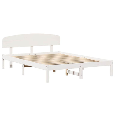 Sängyn runko päätyllä Valkoinen 5FT King Size Täysi Mänty