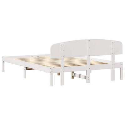 Sängyn runko päätyllä Valkoinen 5FT King Size Täysi Mänty