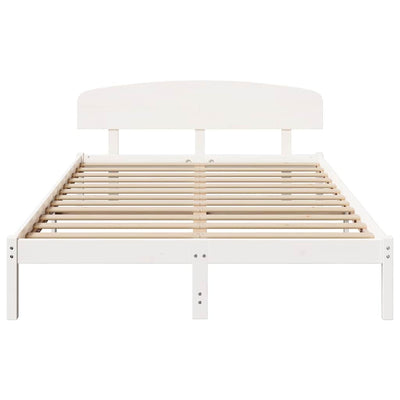 Sängyn runko päätyllä Valkoinen 5FT King Size Täysi Mänty