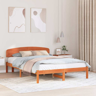 Sängyn runko päätyllä Ruskea 5FT King Size Täysi Mänty