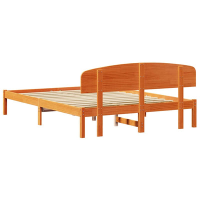 Sängyn runko päätyllä Ruskea 5FT King Size Täysi Mänty