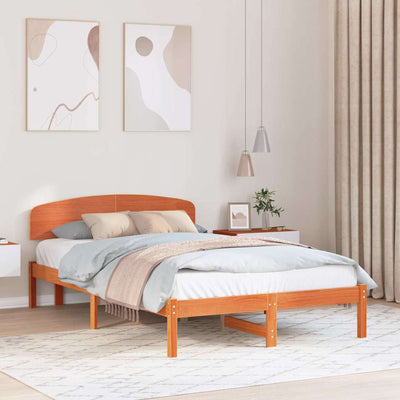 Sängyn runko päätyllä Ruskea 120 x 200 cm Täysi Mänty
