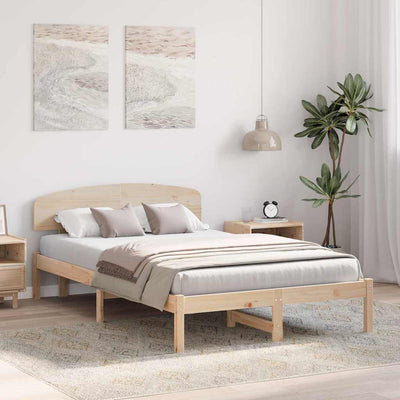 Sängyn runko päätyllä Ruskea 140 x 190 cm Täysi Mänty