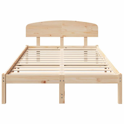 Sängyn runko päätyllä Ruskea 4FT Small Double Täysi Mänty