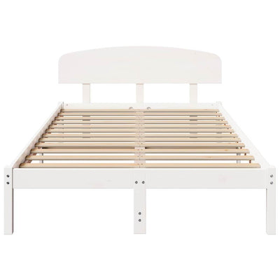 Sängyn runko päätyllä Valkoinen 4FT Small Double Täysi Mänty