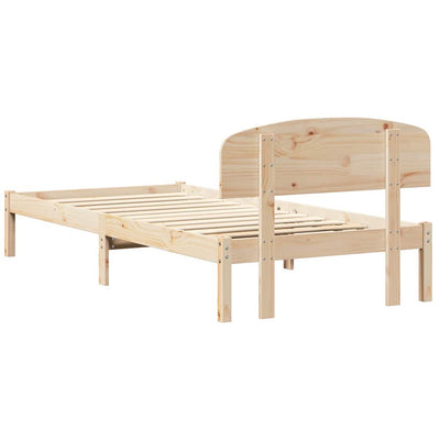 Sängyn runko päätyllä Ruskea 2FT6 Small Single Täysi Mänty