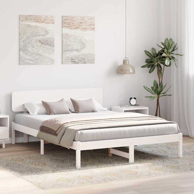 Sängyn runko päätyllä Valkoinen 200 x 200 cm
