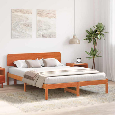Sängyn runko päätyllä Vaha ruskea 200 x 200 cm