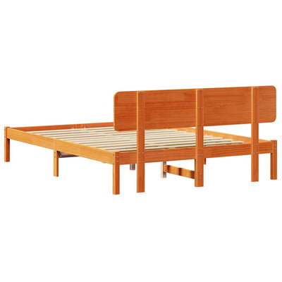 Sängyn runko päätyllä Vaha ruskea 200 x 200 cm