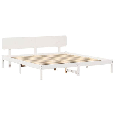 Sängyn runko päätyllä Valkoinen 6FT Super King Size