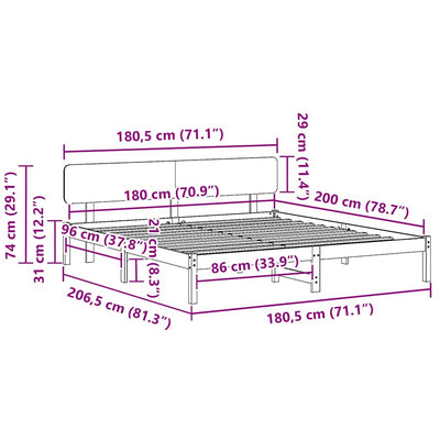 Valkoinen sängyn runko päätyllä Filimon 6FT Super King