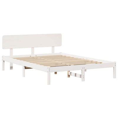 Sängyn runko päätyllä Valkoinen 5FT King Size