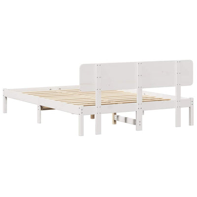 Sängyn runko päätyllä Valkoinen 5FT King Size