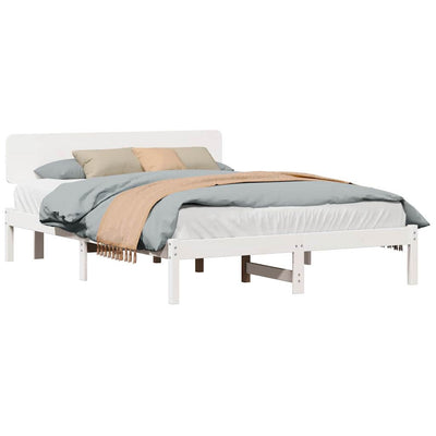 Sängyn runko päätyllä Valkoinen 5FT King Size