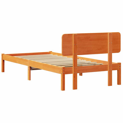 Sängyn runko päätyllä Vaha ruskea 3FT Single
