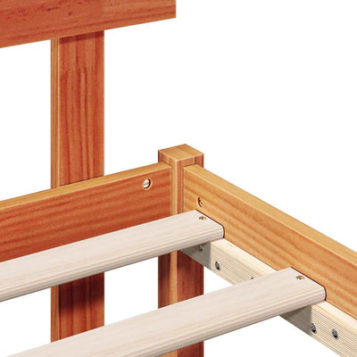 Ruskea sängyn runko päätyllä Amarinei 100x200cm (mänty)