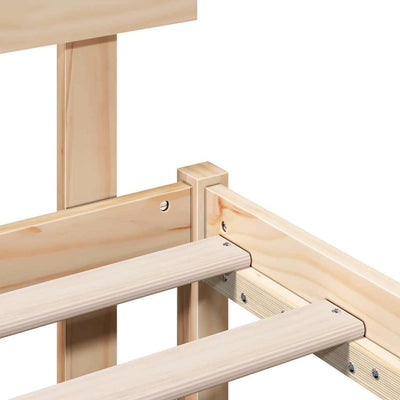 Ruskea sängyn runko päätyllä Jeannette 3FT Single (mänty)