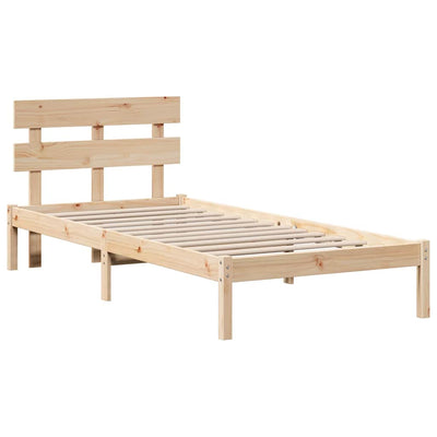 Sängyn runko päätyllä Ruskea 3FT Single Täysi Mänty