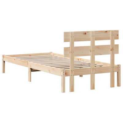 Sängyn runko päätyllä Ruskea 3FT Single Täysi Mänty
