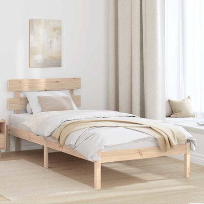 Sängyn runko päätyllä Ruskea 2FT6 Small Single Täysi Mänty