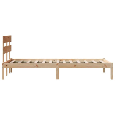 Sängyn runko päätyllä Ruskea 2FT6 Small Single Täysi Mänty