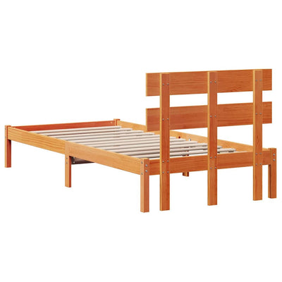 Sängyn runko päätyllä Ruskea 2FT6 Small Single Täysi Mänty