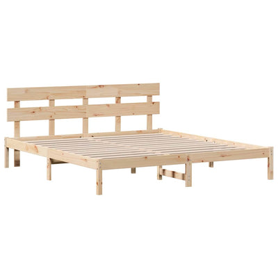 Sängyn runko päätyllä Ruskea 200 x 200 cm Täysi Mänty