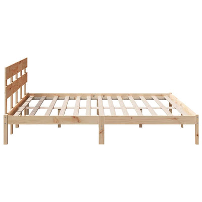 Sängyn runko päätyllä Ruskea 200 x 200 cm Täysi Mänty