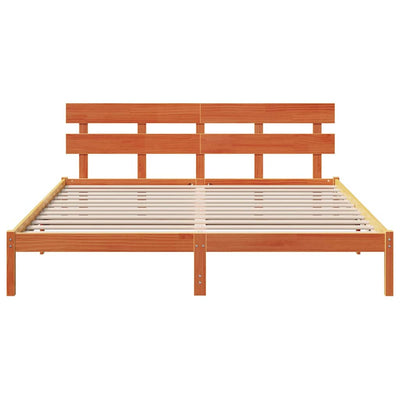 Sängyn runko päätyllä Ruskea 200 x 200 cm Täysi Mänty