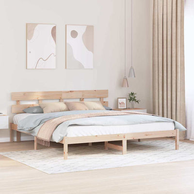 Sängyn runko päätyllä Ruskea 6FT Super King Size Täysi Mänty