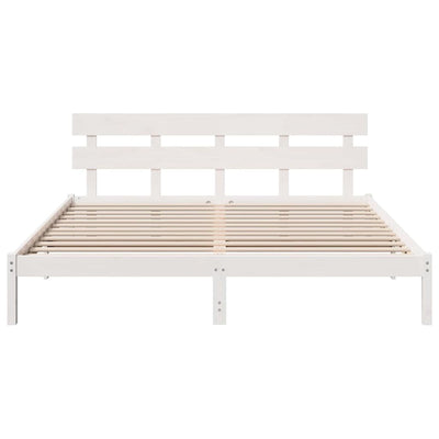 Sängyn runko päätyllä Valkoinen 6FT Super King Size Täysi Mänty
