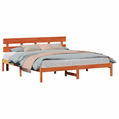 Sängyn runko päätyllä Ruskea 6FT Super King Size Täysi Mänty