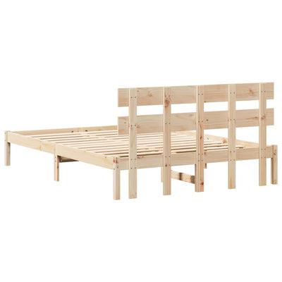 Sängyn runko päätyllä Ruskea 5FT King Size Täysi Mänty