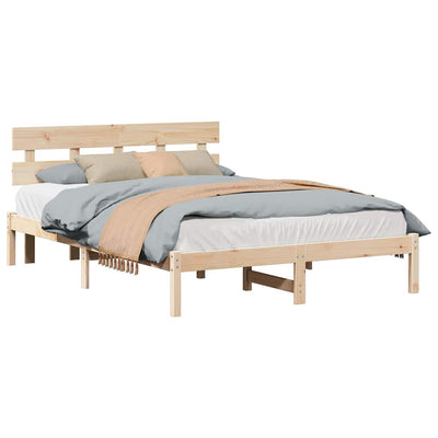 Ruskea sängyn runko päätyllä Management 5FT King Size (mänty)