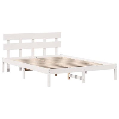 Sängyn runko päätyllä Valkoinen 5FT King Size Täysi Mänty