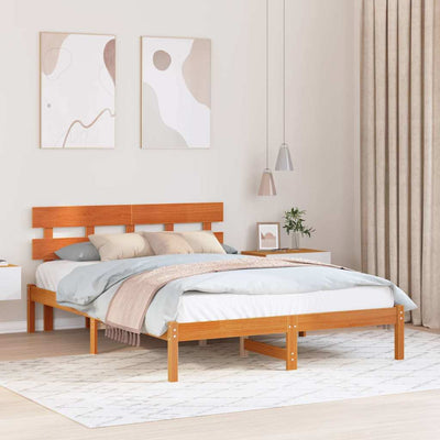 Sängyn runko päätyllä Ruskea 5FT King Size Täysi Mänty