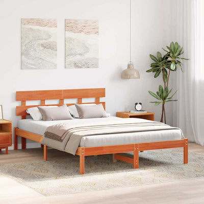 Sängyn runko päätyllä Ruskea 5FT King Size Täysi Mänty