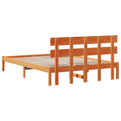 Ruskea sängyn runko päätyllä Lari 5FT King Size (mänty)