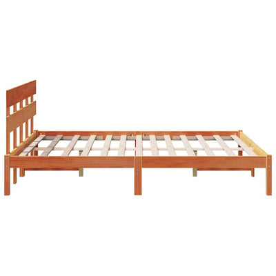 Sängyn runko päätyllä Ruskea 5FT King Size Täysi Mänty