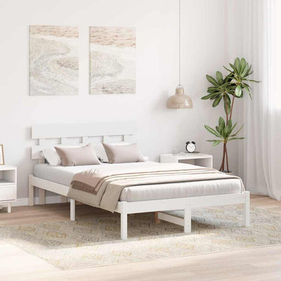 Sängyn runko päätyllä Valkoinen 120 x 200 cm Täysi Mänty