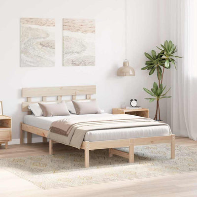 Sängyn runko päätyllä Ruskea 4FT Small Double Täysi Mänty