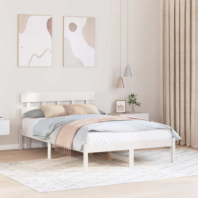 Sängyn runko päätyllä Valkoinen 4FT Small Double Täysi Mänty
